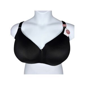 NWT Cacique Invisible Backsmoother Lightly Lined Balconette Bra sz 46DDD * Black